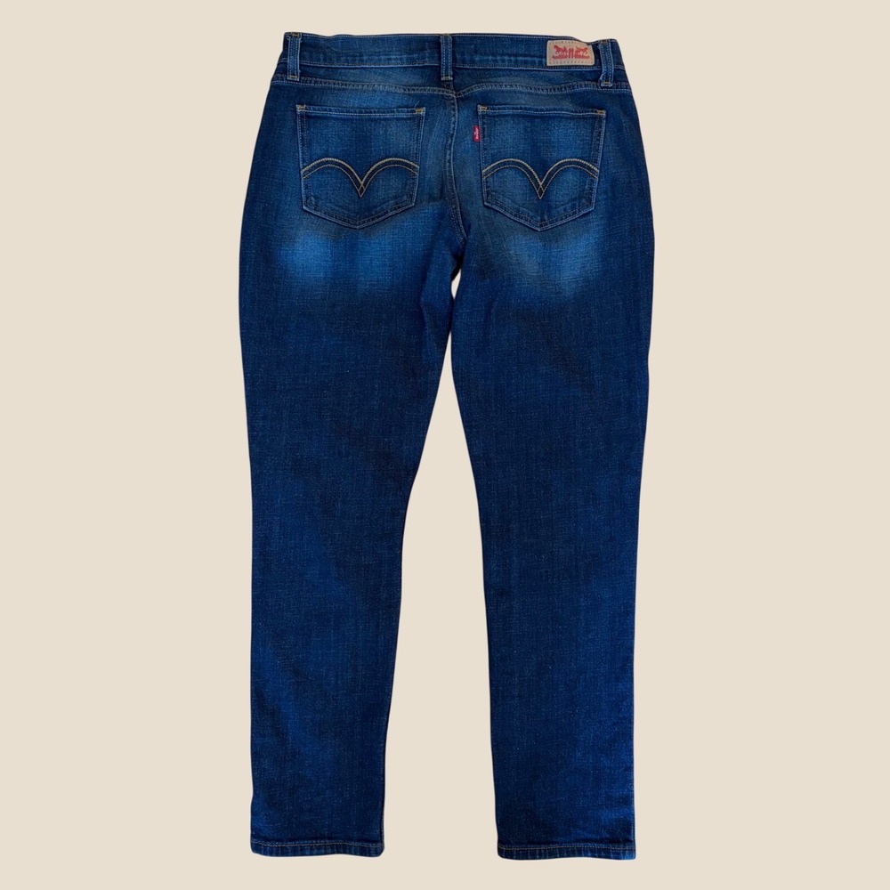 Levis 524 Too Superlow Jeans Womens 11S Dark Wash Slim Straight Denim W30 Y2K - Picture 2 of 10